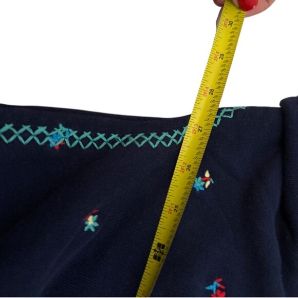 Something Navy Dollie Floral Embroidered Sweatshirt matching shorts Blue - Picture 10 of 12